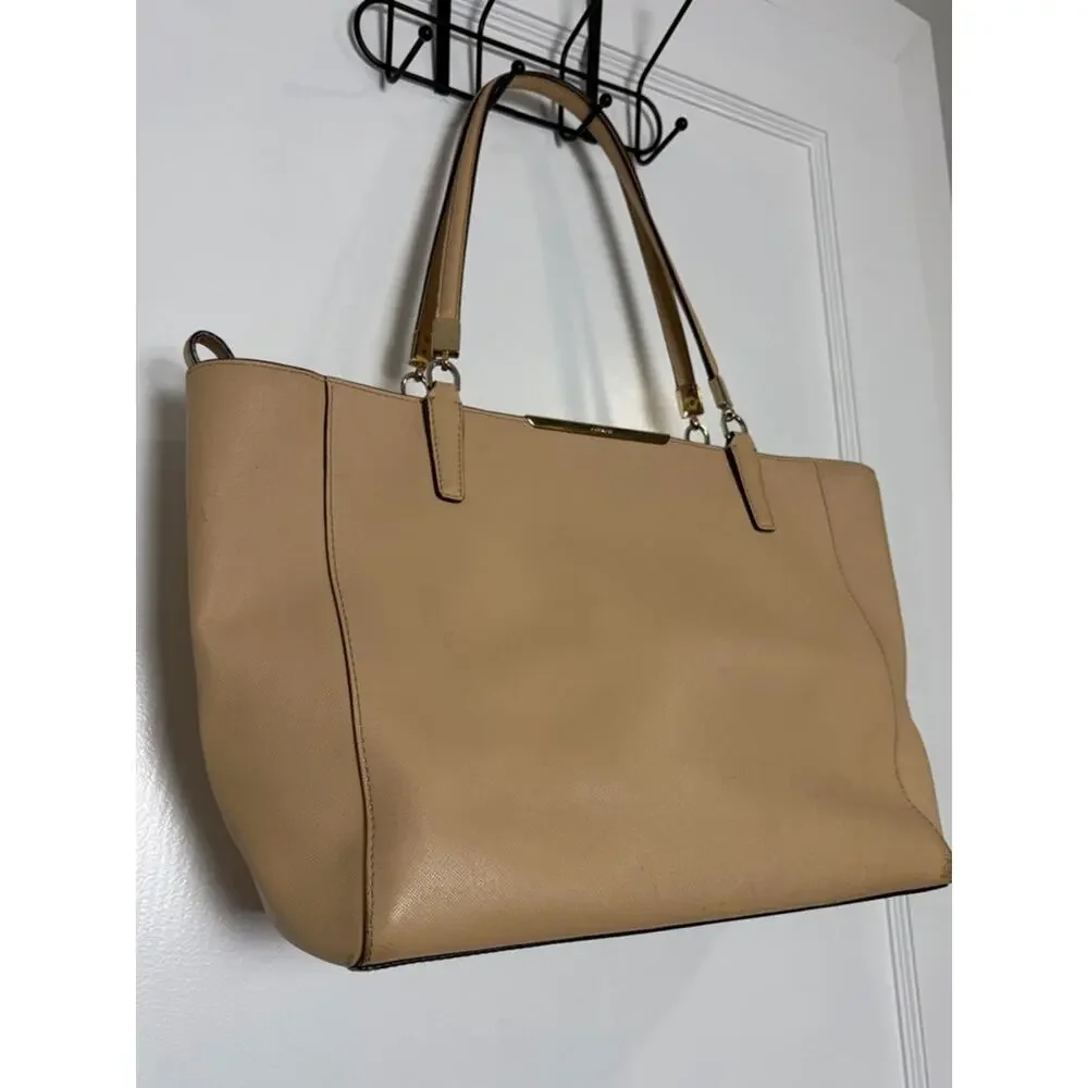 Coach Madison Tan Beige Leather Zip Top Tote Bag 29002